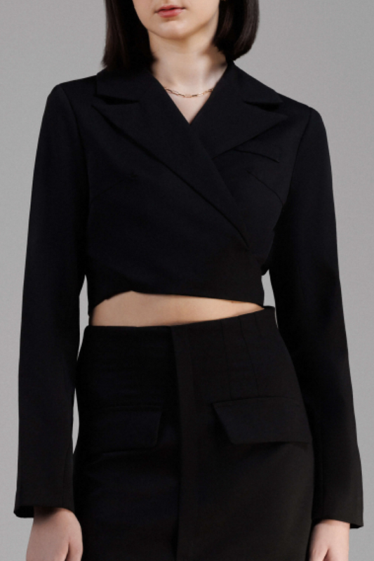 SANDRA CROPPED BLAZER- BLACK