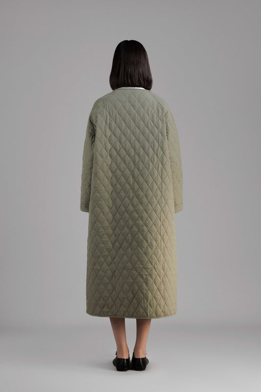 ARWANA QUILTED COAT - GREEN