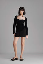 JUMA KNIT TOP - BLACK