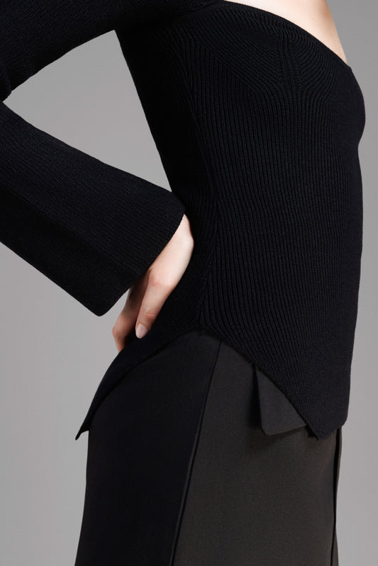 JUMA KNIT TOP - BLACK