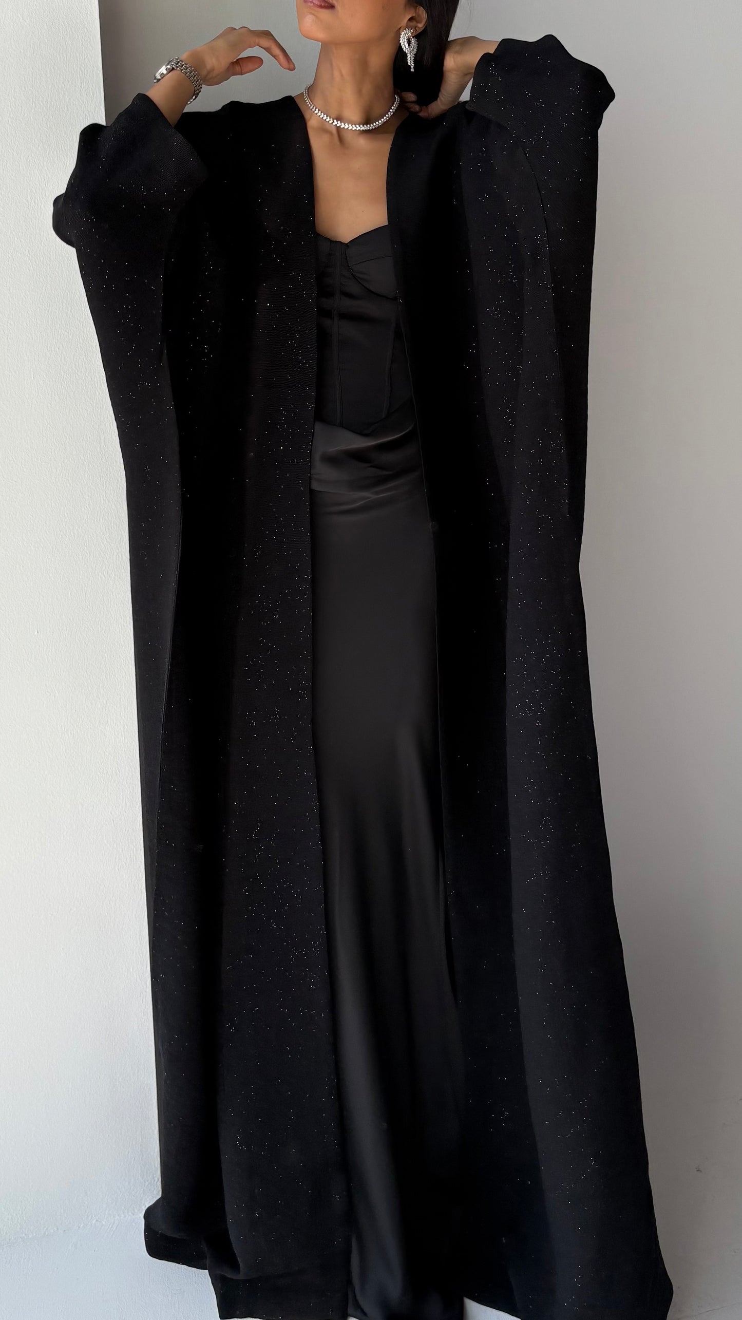Talia Abaya - Black  Stardust