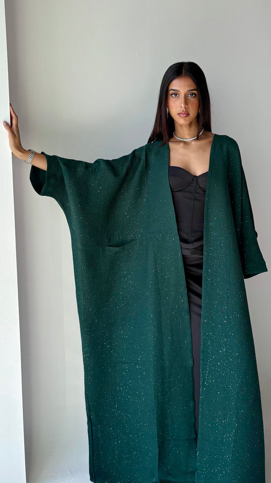 Talia Abaya - Emerald Green Stardust